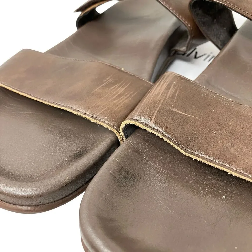 Naot Maldive Sandals Mens 13 Brown Leather Comfort Slides Comfort Strappy Summer